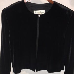 Susan Ross Design Black Velour Evening Jacket | Size 6